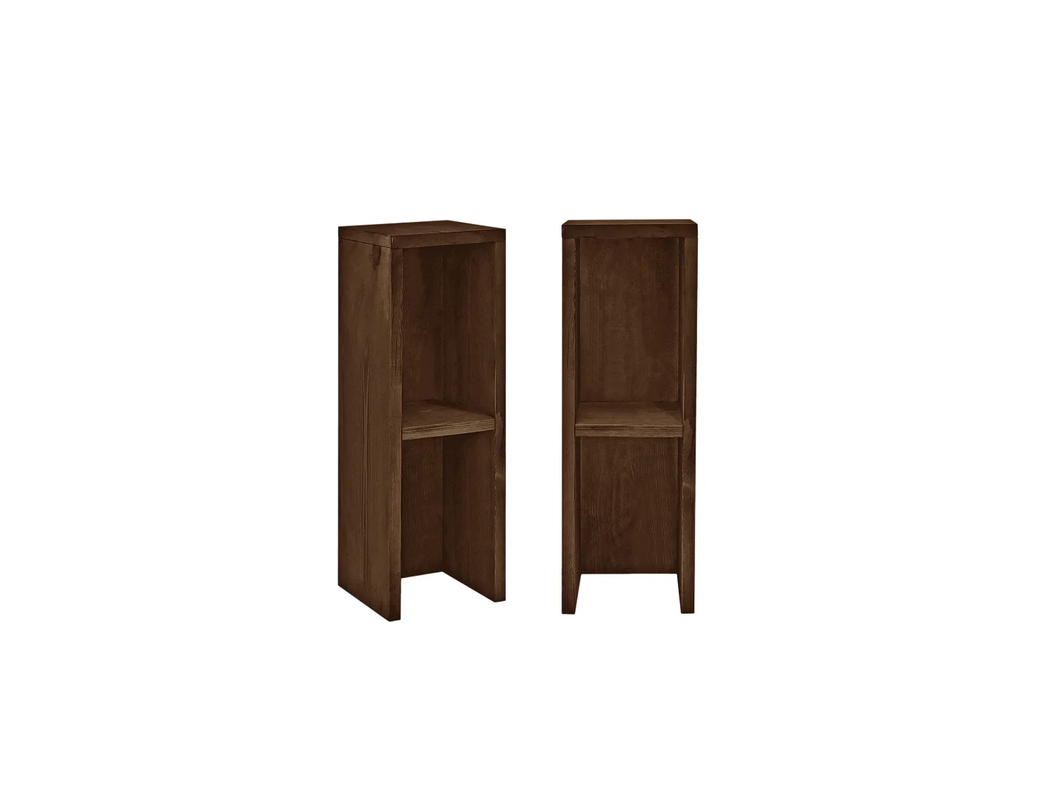 Set 2 comodini in legno massello in tono noce 20x60cm - LINA - DECOWOOD