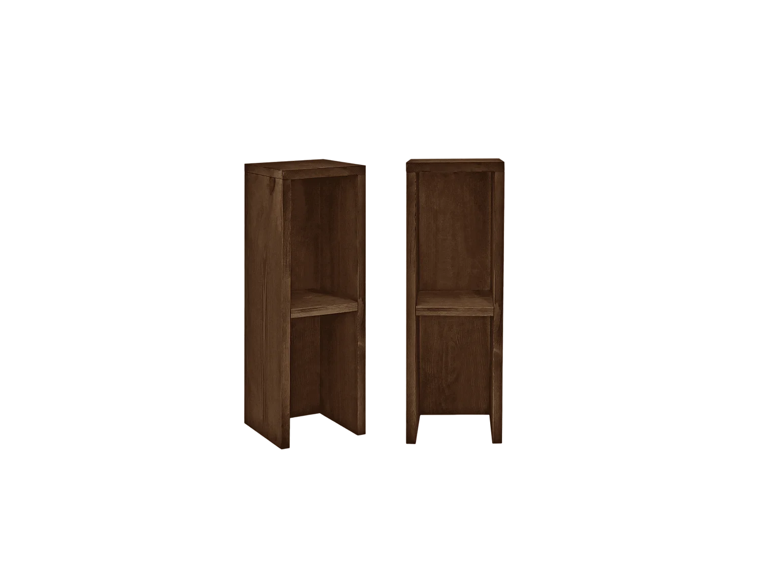 Ensemble 2 tables de chevet en bois de sapin marron 20x60cm - LINA - DECOWOOD