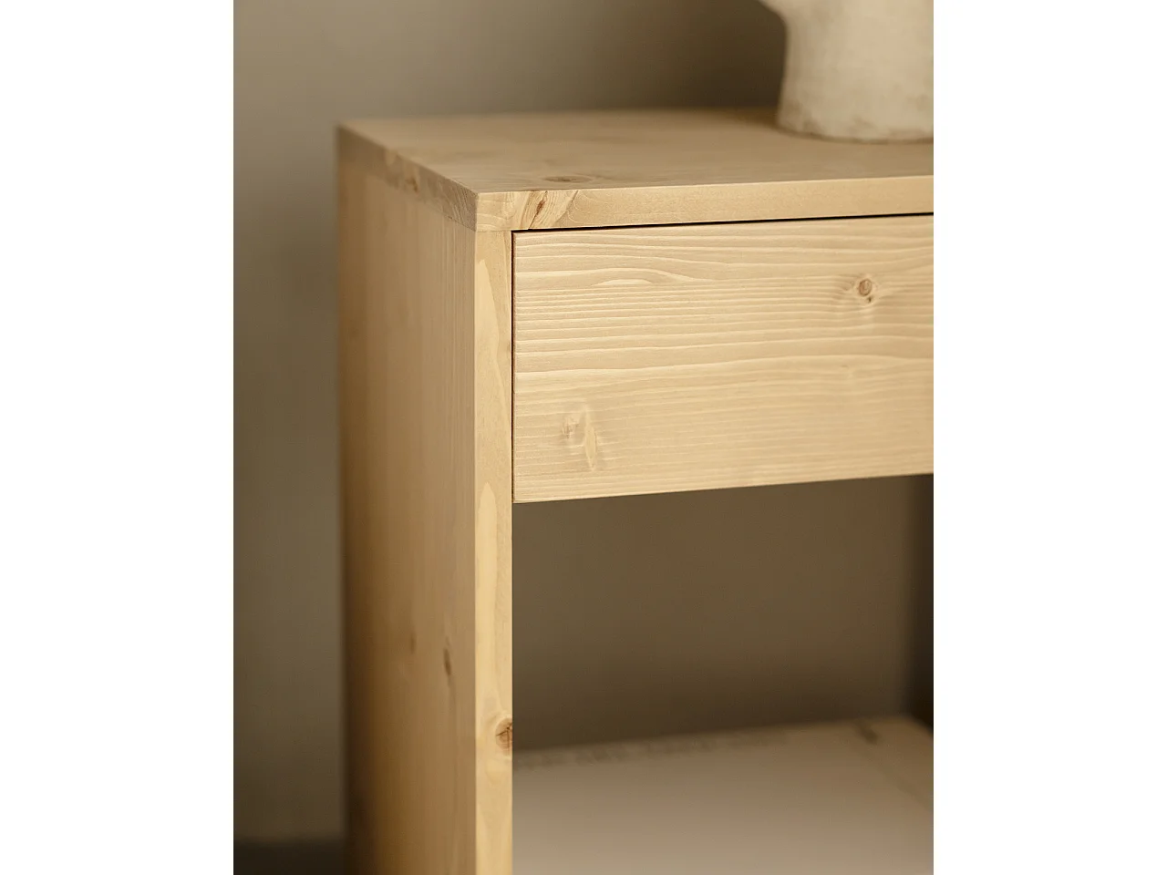 Comodino 1 cassetto in legno in tono marrone chiaro 40x50cm - MARTINA - DECOWOOD