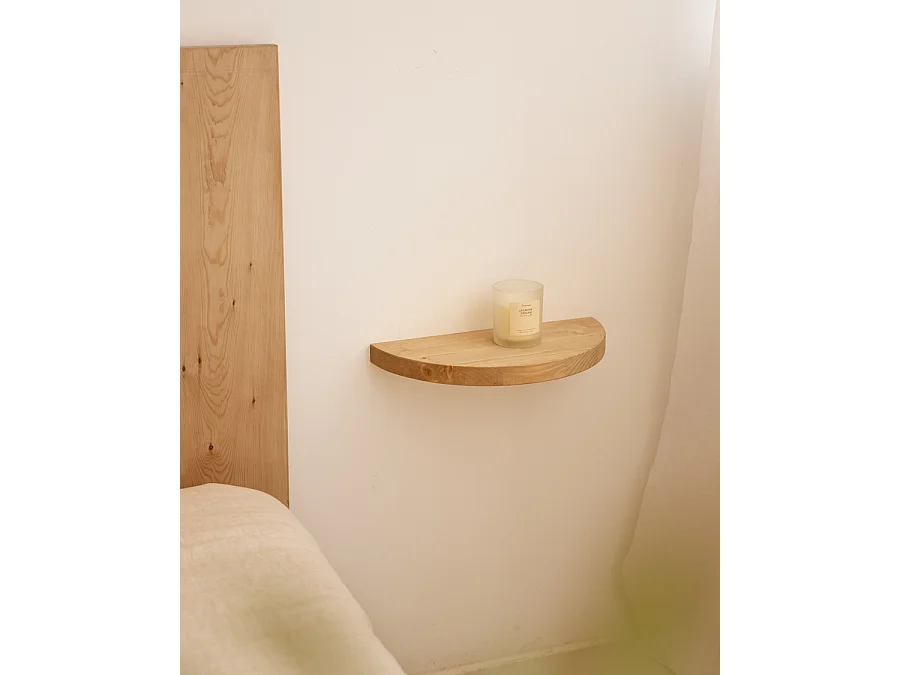 Mesita de noche de pared de madera de abeto Decowood en color roble medio de 40x3,2cm - TOKYO - DECOWOOD