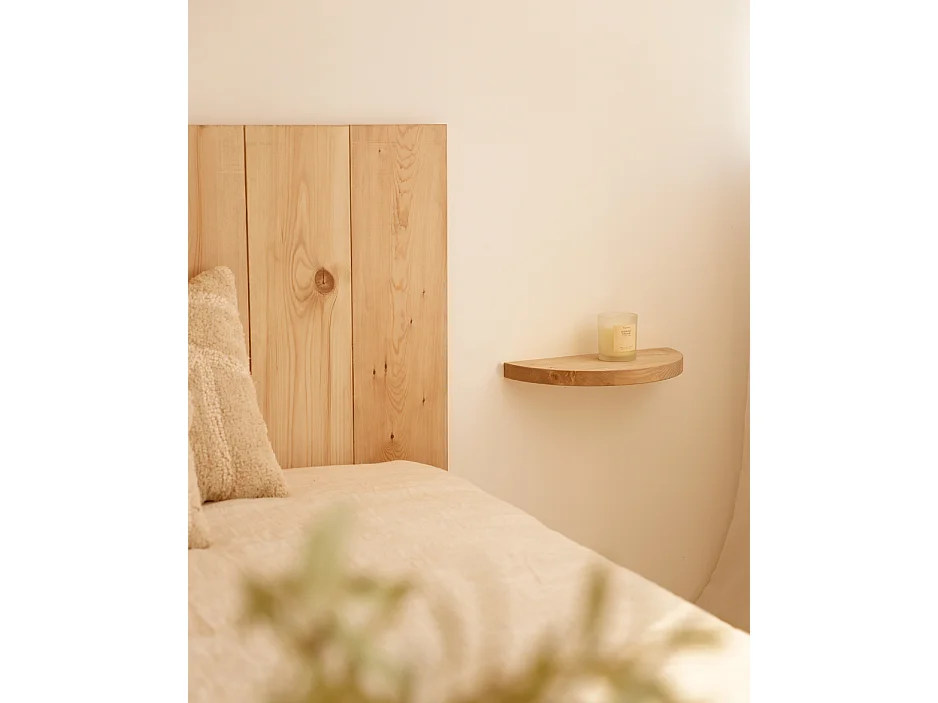 Mesita de noche de pared de madera de abeto Decowood en color roble medio de 40x3,2cm - TOKYO - DECOWOOD