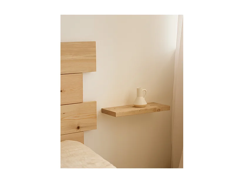 Comodino in legno massello in tono marrone chiaro 45x3,2cm - HAK - DECOWOOD