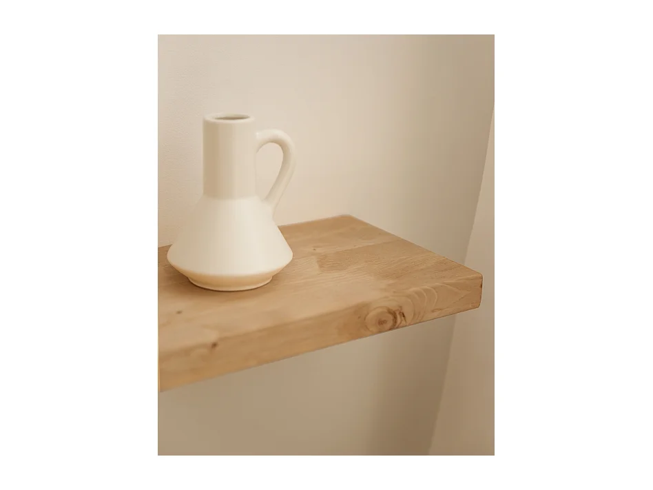 Comodino in legno massello in tono marrone chiaro 45x3,2cm - HAK - DECOWOOD