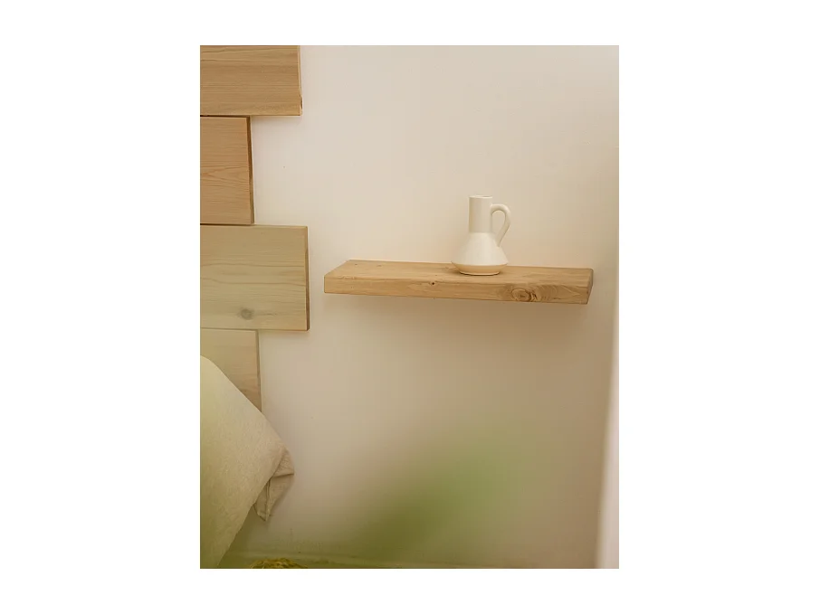 Comodino in legno massello in tono marrone chiaro 45x3,2cm - HAK - DECOWOOD