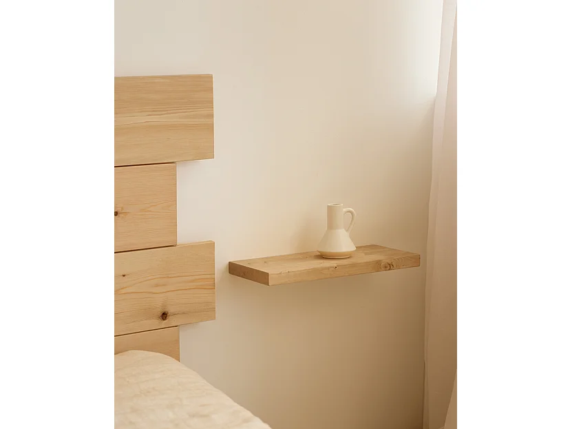 Comodino in legno massello in tono marrone chiaro 45x3,2cm - HAK - DECOWOOD