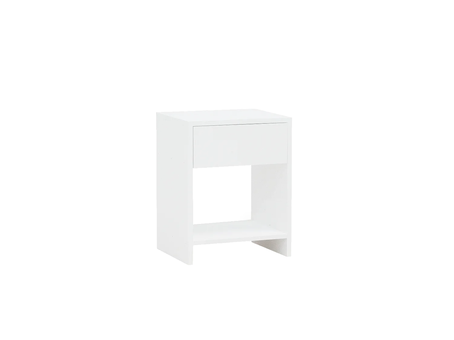 Comodino 1 cassetto in legno massello in tono bianco 40x50cm - MARTINA - DECOWOOD