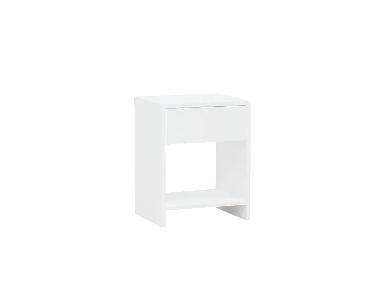 Comodino 1 cassetto in legno massello in tono bianco 40x50cm - MARTINA - DECOWOOD