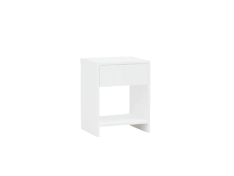 Comodino 1 cassetto in legno massello in tono bianco 40x50cm - MARTINA - DECOWOOD