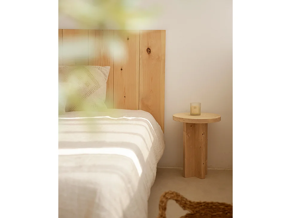 Table de chevet en bois de sapin marron 45x35cm - TOKYO - DECOWOOD