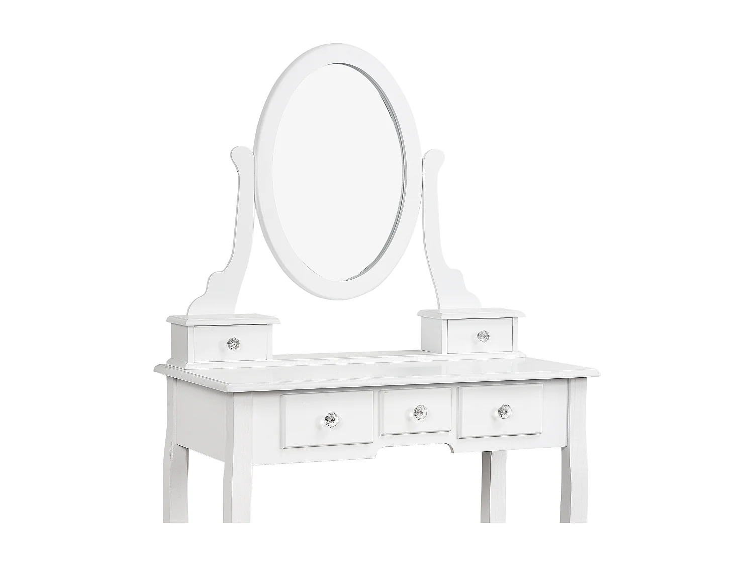 Coiffeuse moderne avec miroir, tabouret et 5 tiroirs - coiffeuse commode - blanc - 79,5 x 40 x 140 cm
