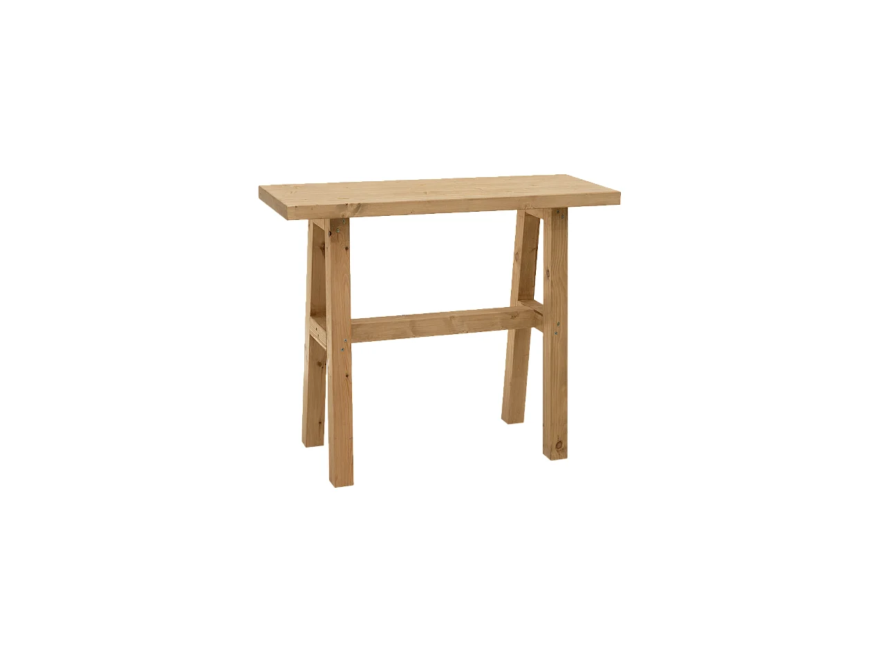 Consolle in legno massello in tono marrone chiaro 100x80cm - BATÁN - DECOWOOD