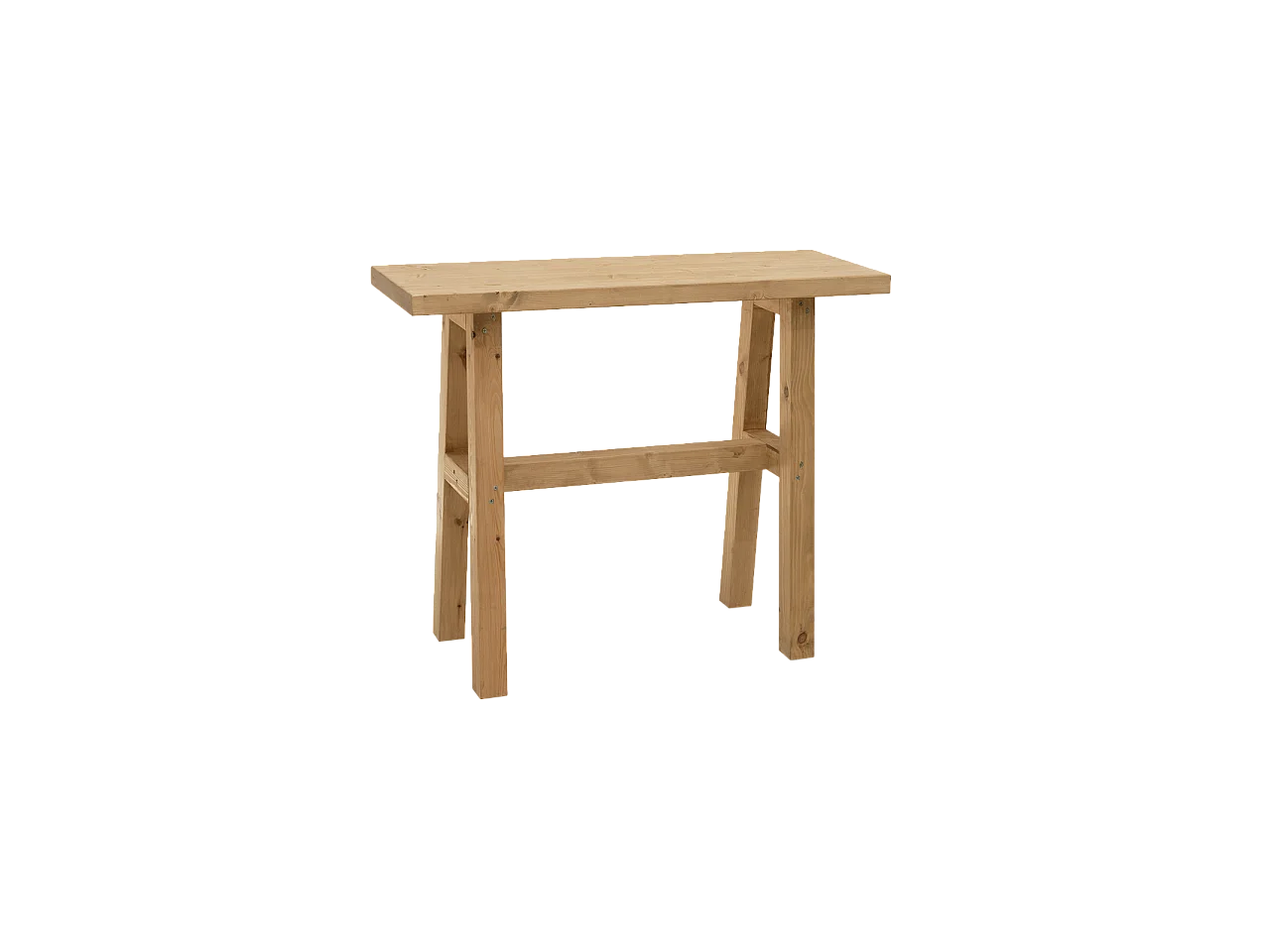 Consolle in legno massello in tono marrone chiaro 100x80cm - BATÁN - DECOWOOD