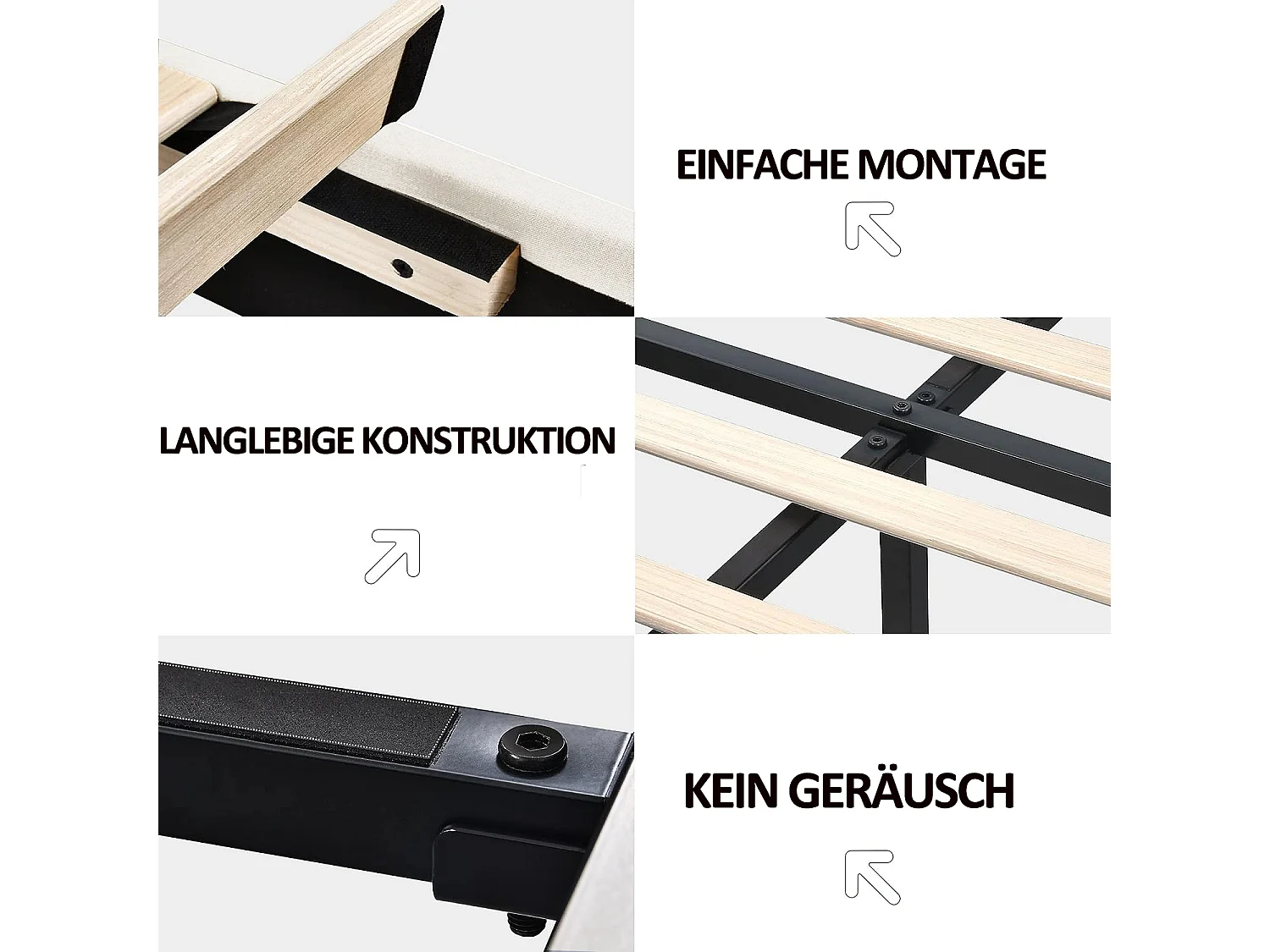 Doppelbett 160 x 200 cm - gepolsterter Schwebebettrahmen mit LED-Leuchten und Kopfteildesign - Leinen - Beige