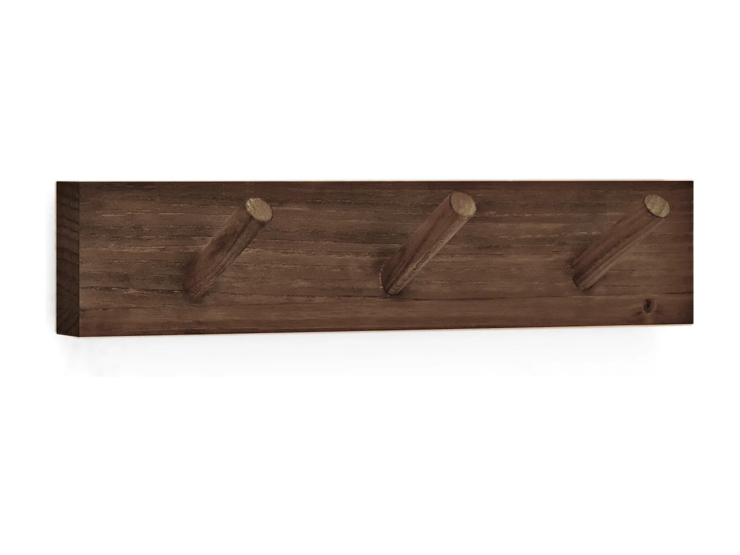 Colgador de pared de madera maciza en tono nogal de 26x5cm - KATE - DECOWOOD