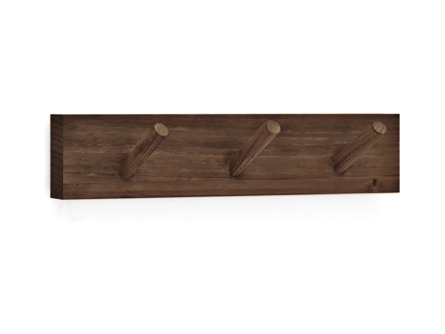 Porte-manteau mural en bois de sapin marron 26x5cm - KATE - DECOWOOD
