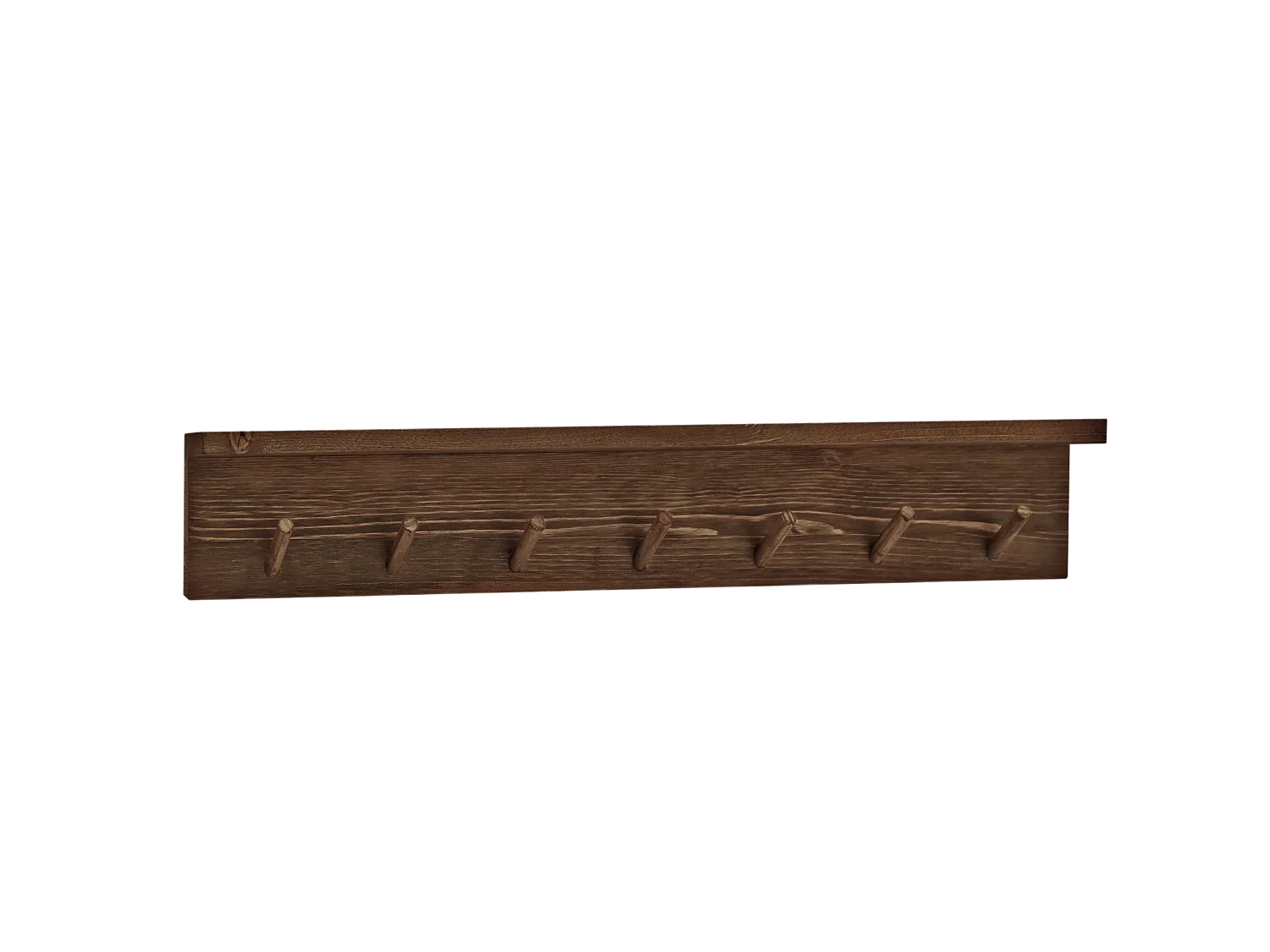 Appendiabiti da parete in legno massello in tono noce 61x9,5cm - KATE - DECOWOOD