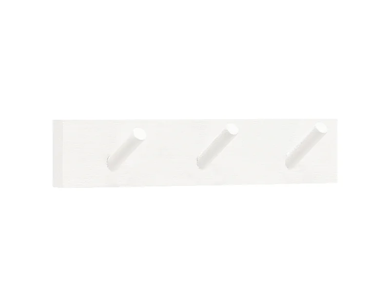 Appendiabiti da parete in legno massello in tono bianco 26x5cm - KATE - DECOWOOD