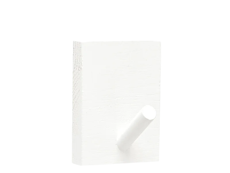 Colgador de pared de madera maciza en tono blanco de 8x6cm - KATE - DECOWOOD