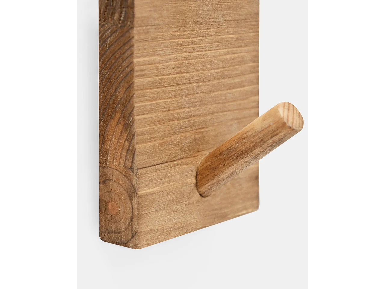 Appendiabiti da parete in legno massello in tono marrone 6x8cm - KATE - DECOWOOD