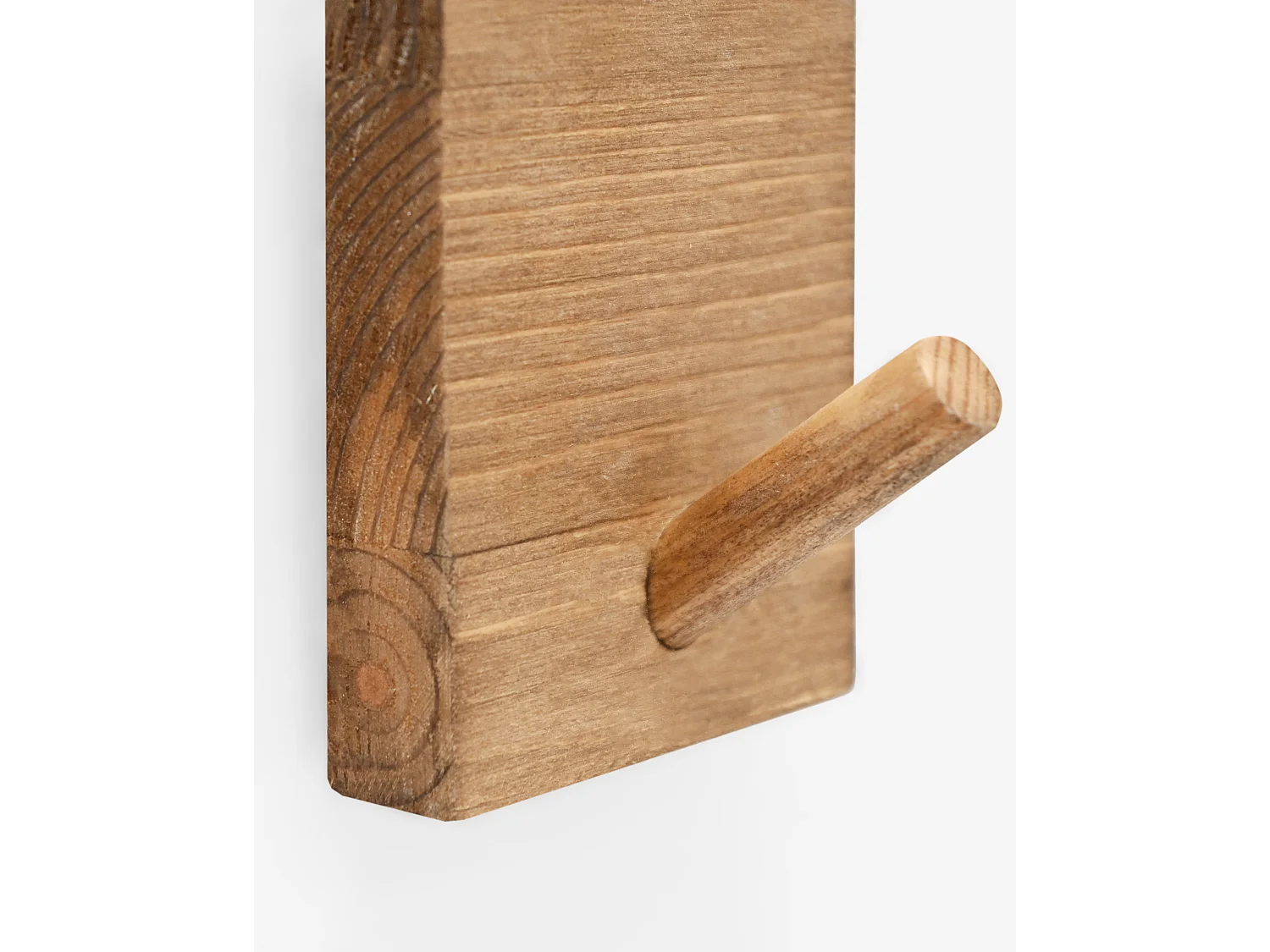 Appendiabiti da parete in legno massello in tono marrone 6x8cm - KATE - DECOWOOD