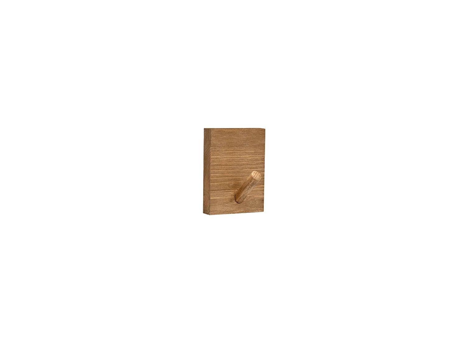 Colgador de pared de madera maciza en tono roble oscuro de 8x6cm - KATE - DECOWOOD
