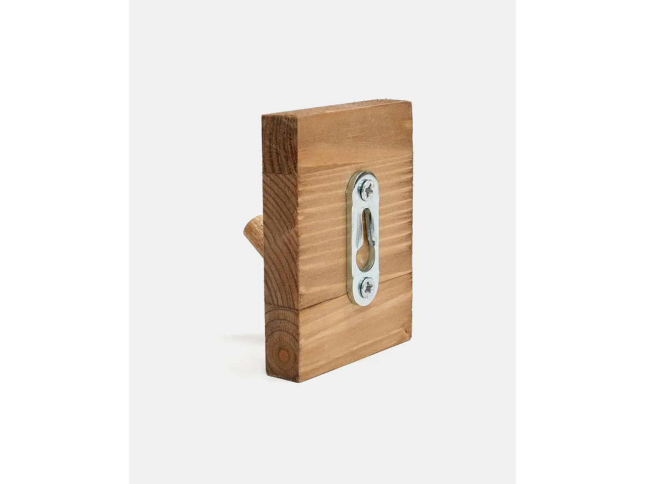 Colgador de pared de madera maciza en tono roble oscuro de 8x6cm - KATE - DECOWOOD