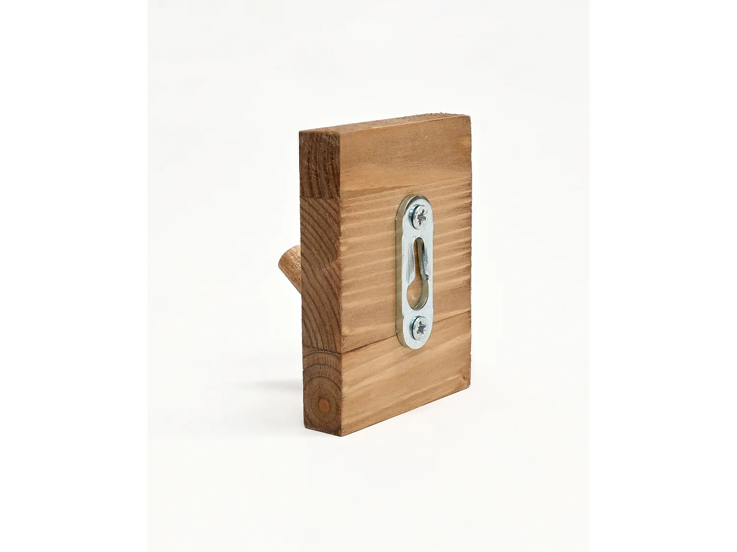 Colgador de pared de madera maciza en tono roble oscuro de 8x6cm - KATE - DECOWOOD