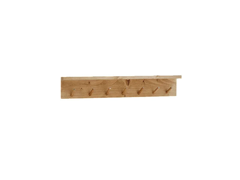 Colgador de pared de madera maciza en tono roble medio de 61x9,5cm - KATE - DECOWOOD