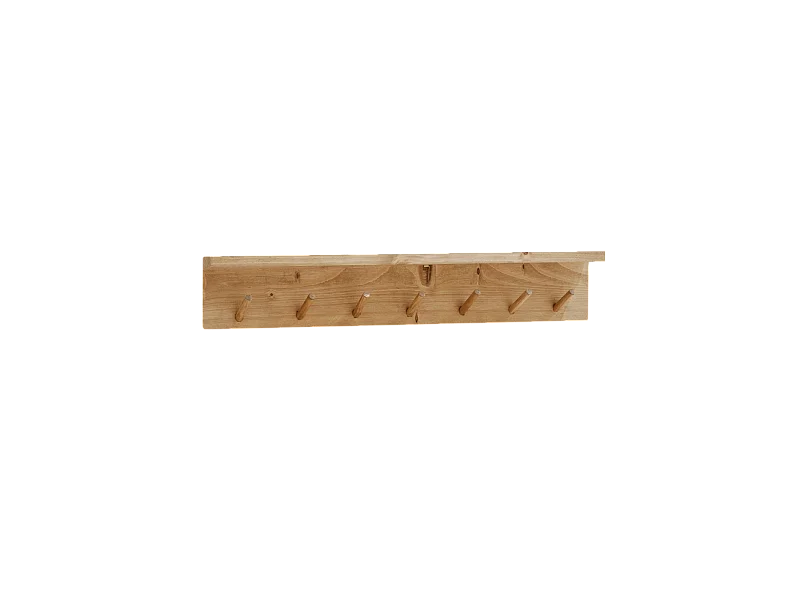 Colgador de pared de madera maciza en tono roble medio de 61x9,5cm - KATE - DECOWOOD