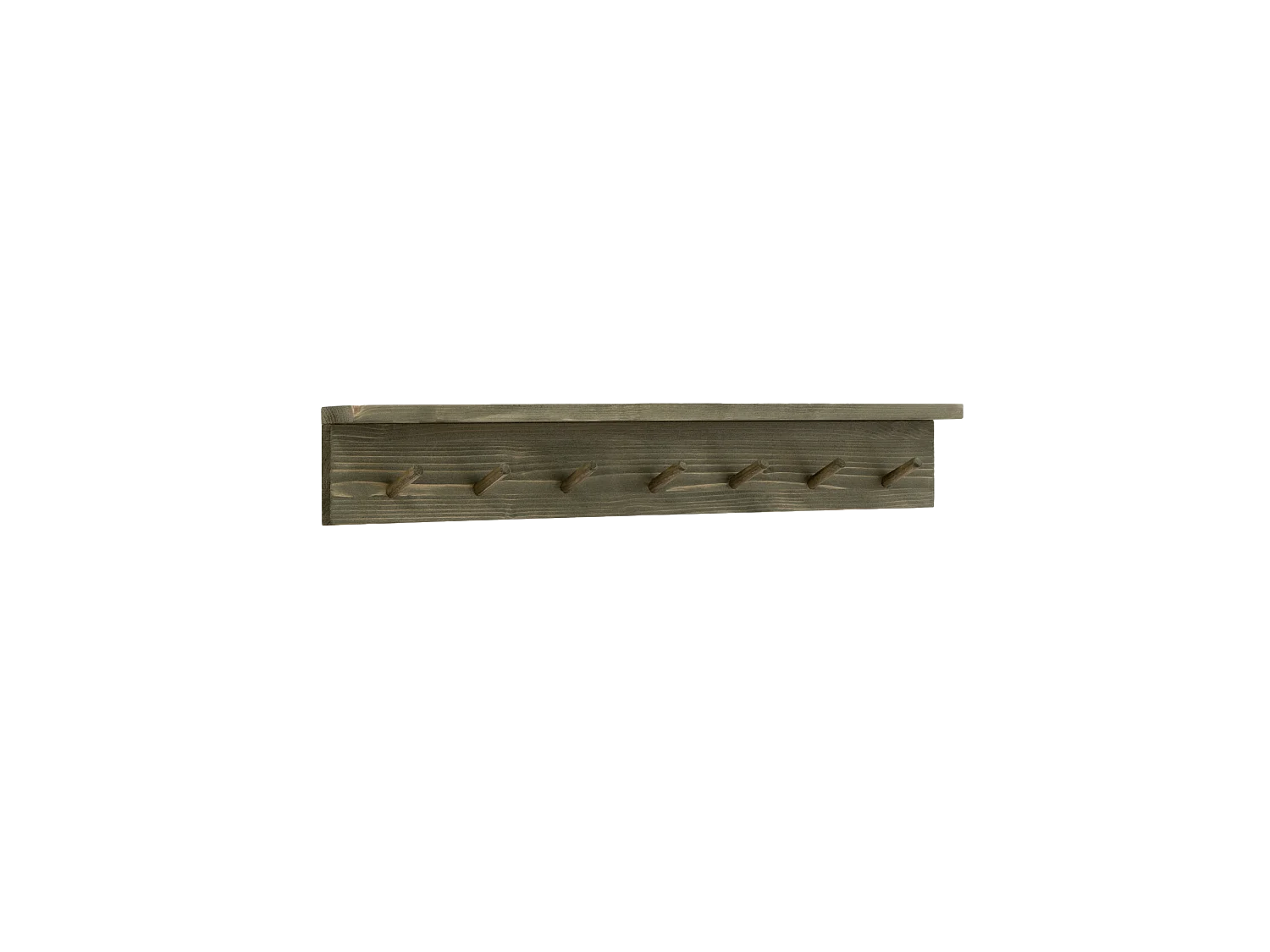 Appendiabiti da parete in legno massello in tono verde 61x9,5cm - KATE - DECOWOOD