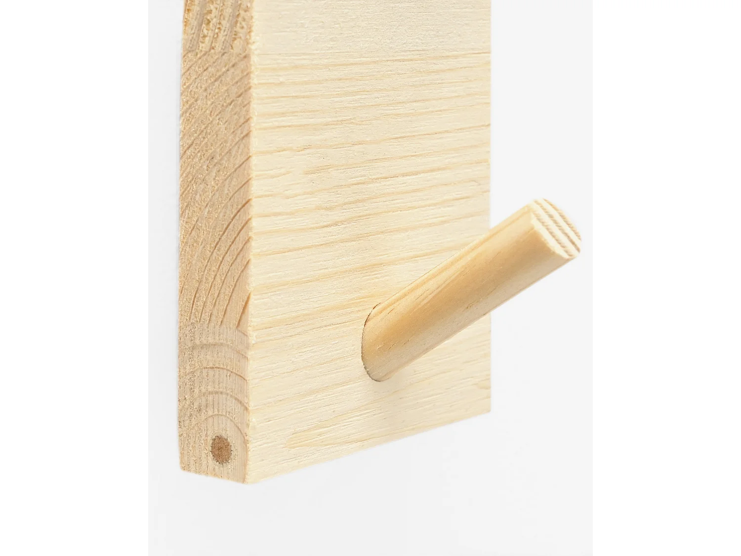 Colgador de pared de madera maciza en tono natural de 8x6cm - KATE - DECOWOOD