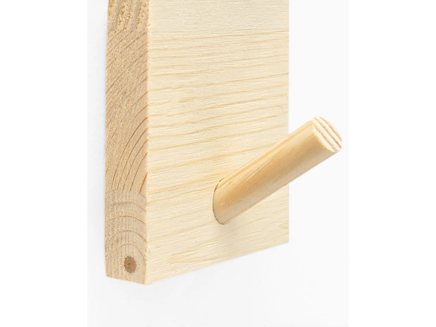 Colgador de pared de madera maciza en tono natural de 8x6cm - KATE - DECOWOOD