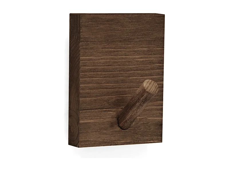 Porte-manteau mural en bois de sapin marron 6x8cm - KATE - DECOWOOD