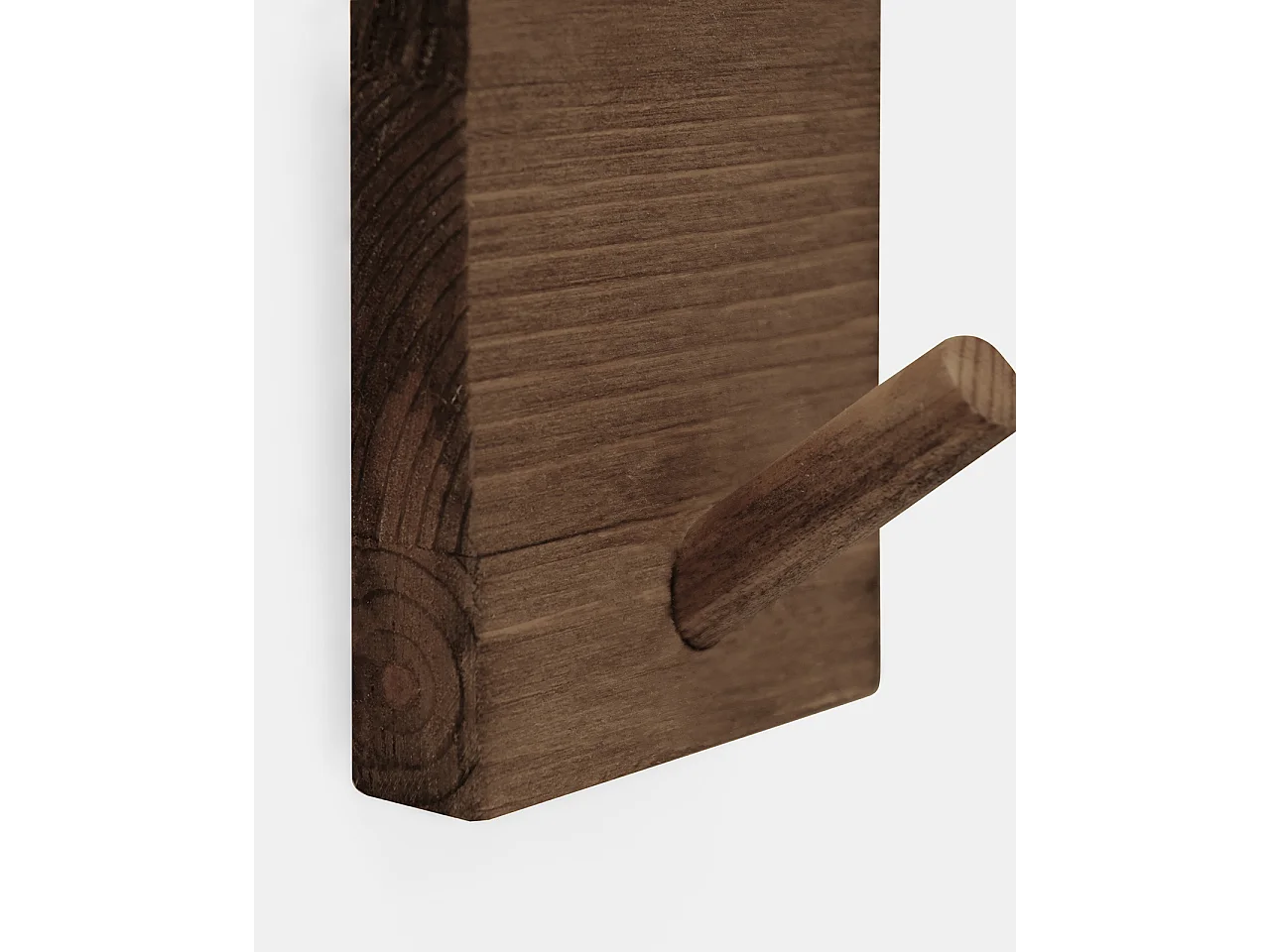Porte-manteau mural en bois de sapin marron 6x8cm - KATE - DECOWOOD