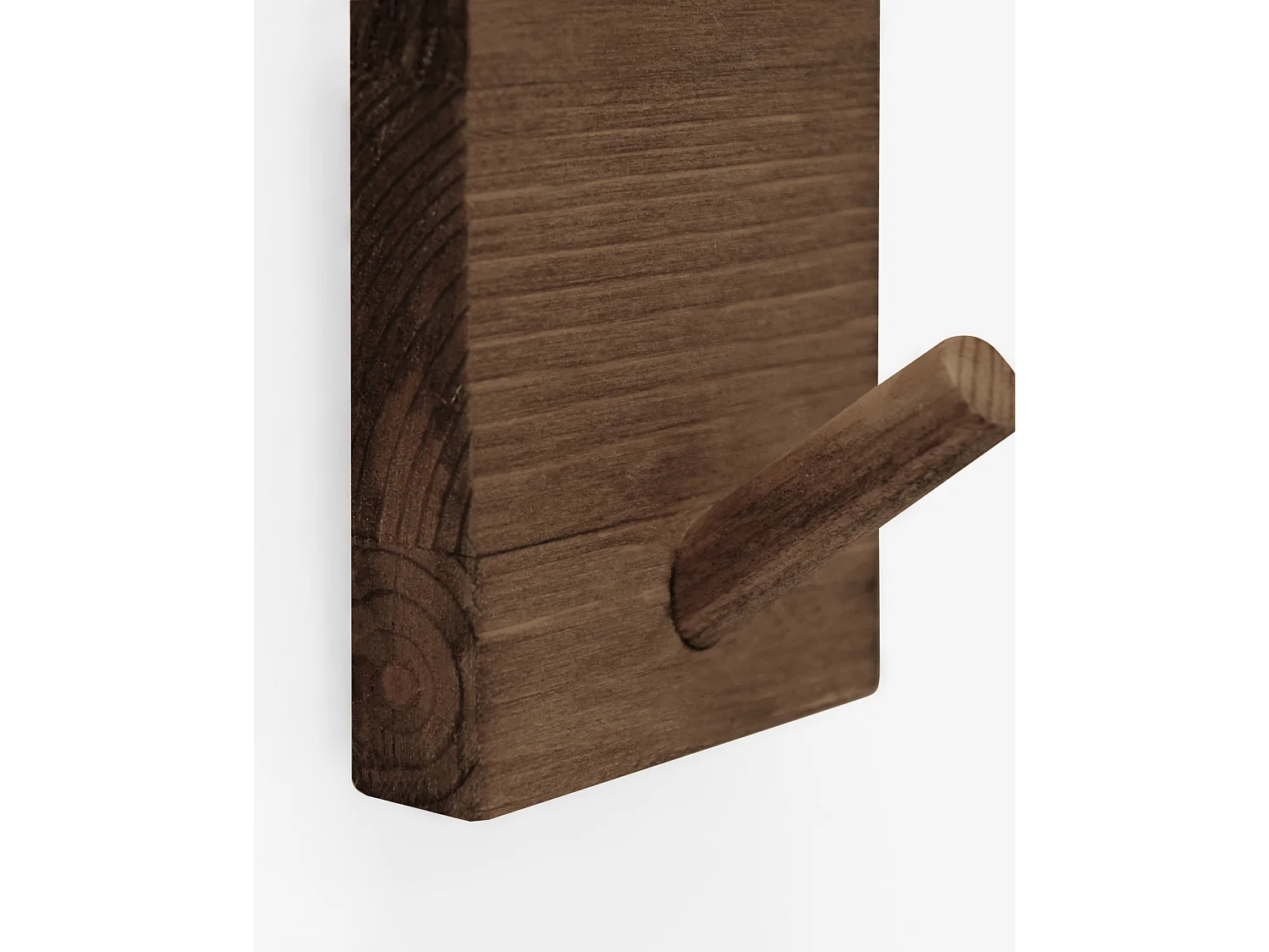 Porte-manteau mural en bois de sapin marron 6x8cm - KATE - DECOWOOD