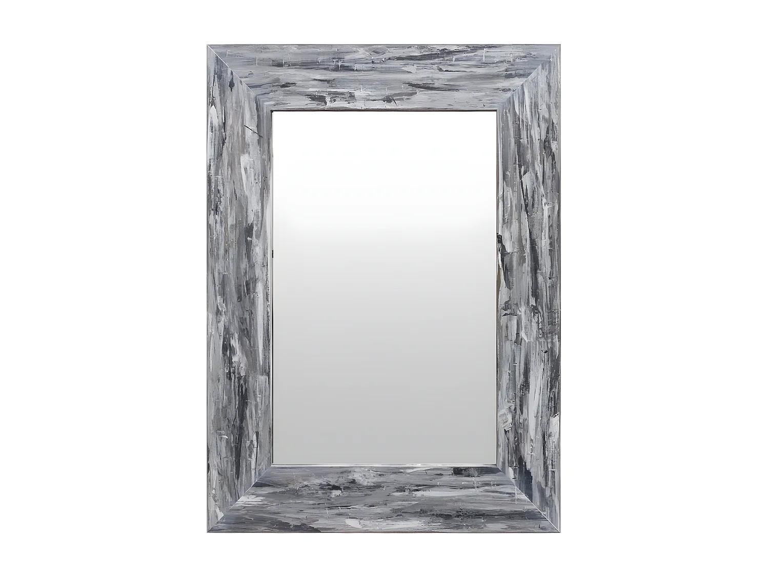 Espejo de madera decapado gris de 60x80cm - NEKO - DECOWOOD