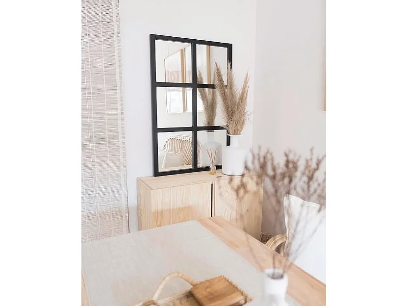 Miroir de fenêtre de couleur noir 60x90cm