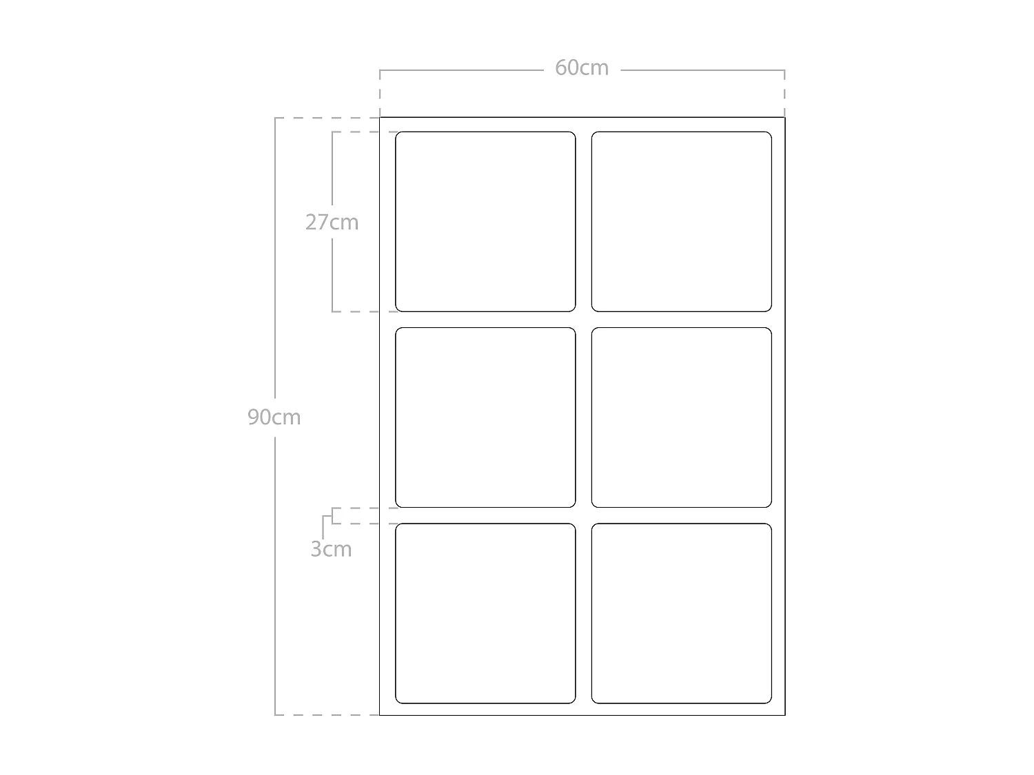 Espejo de madera color negro de 90x60cm - LISBOA - DECOWOOD