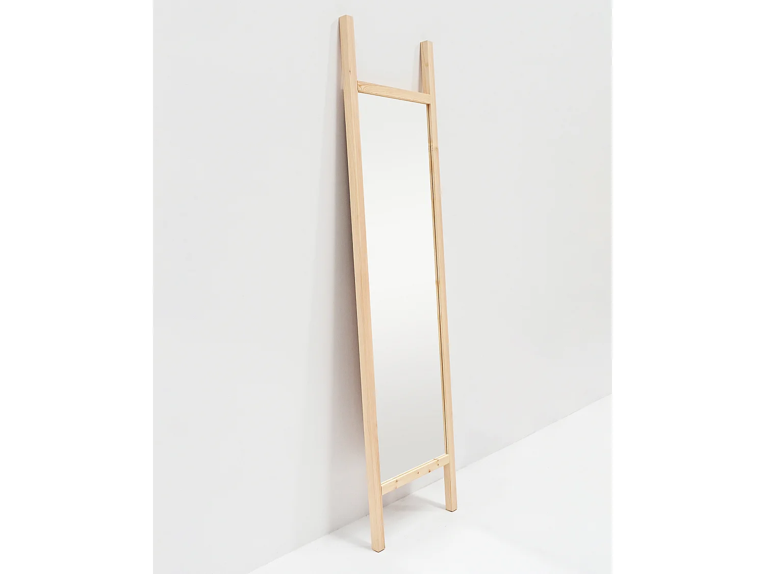 Espejo de madera maciza tono natural de 45x180cm - STAIRS - DECOWOOD