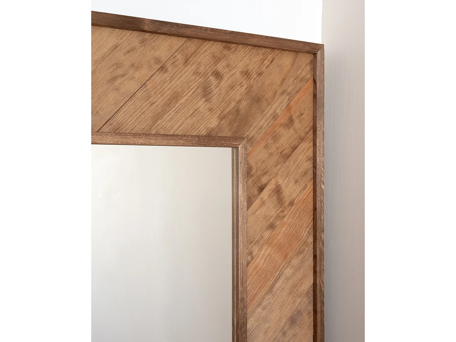 Espejo de madera maciza en tono roble oscuro de 163x84cm - VILLA - DECOWOOD