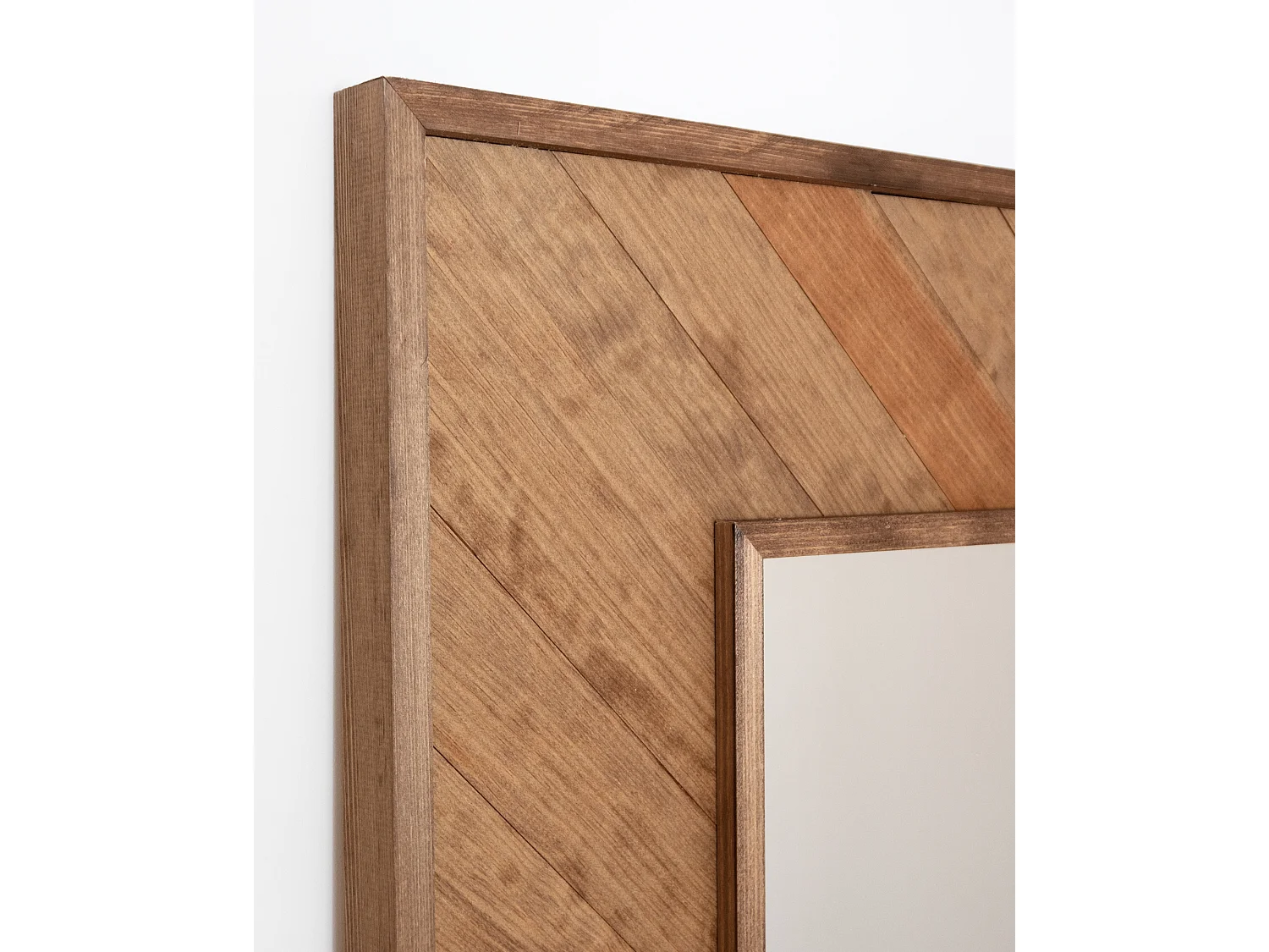 Espejo de madera maciza en tono roble oscuro de 163x84cm - VILLA - DECOWOOD