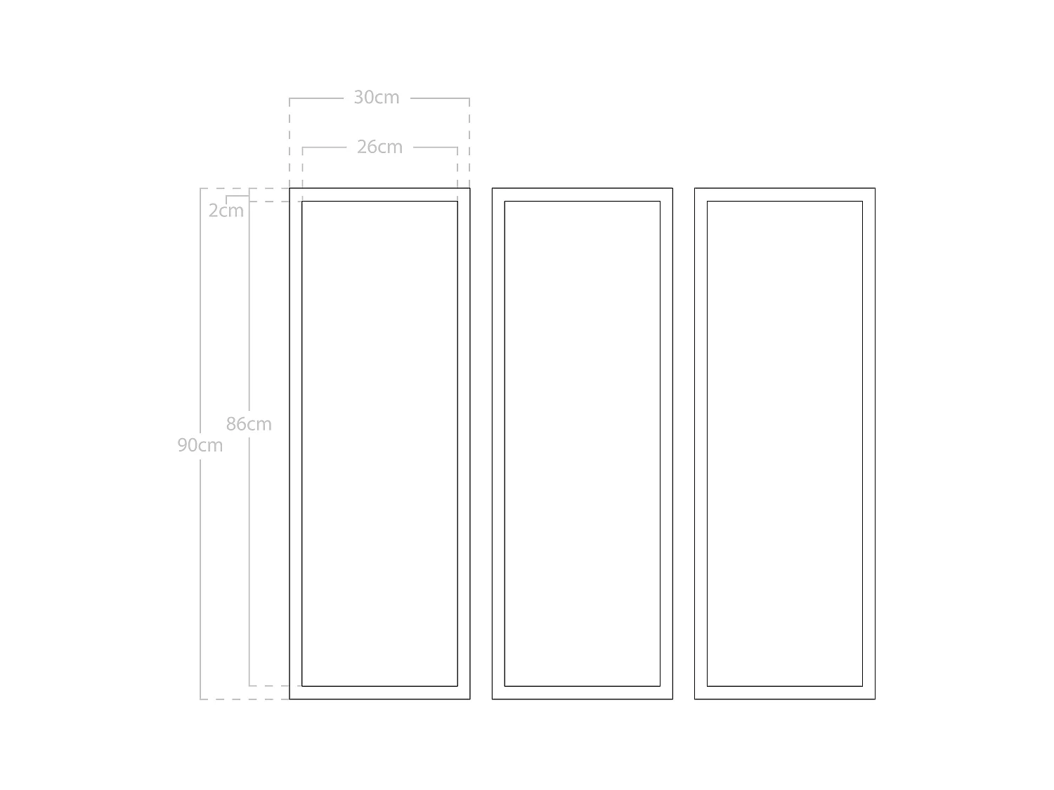 Set de 3 Espejo de pared - NOG - DECOWOOD