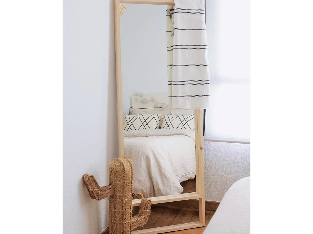 Miroir en bois couleur naturel 60x160cm