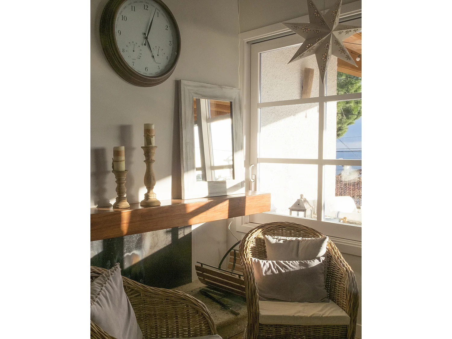 Espejo de madera decapado blanco de 70x150cm - MATE - DECOWOOD