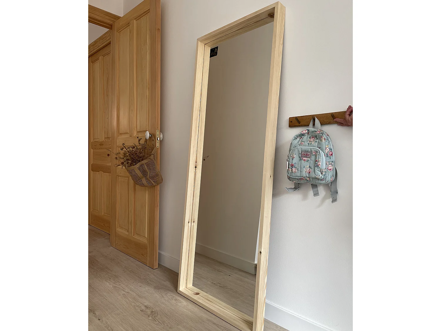 Espejo de madera maciza tono natural de 160x80cm - WALLS - DECOWOOD