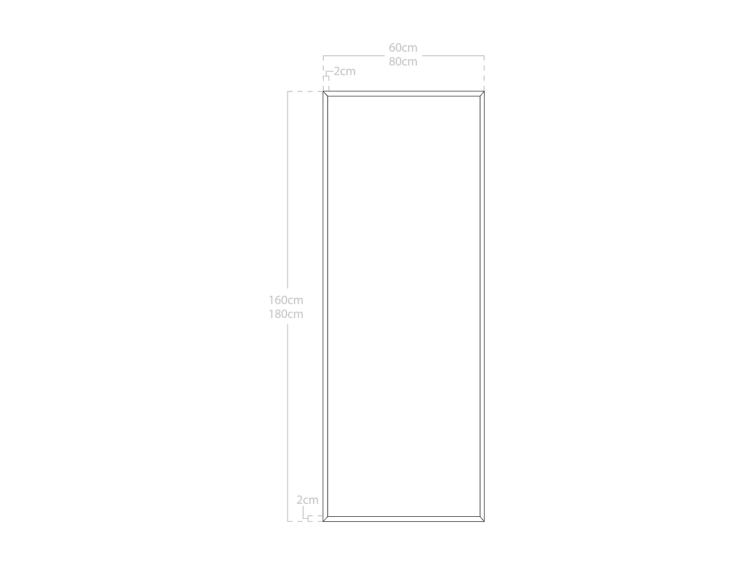 Espejo de madera maciza tono natural de 160x80cm - WALLS - DECOWOOD