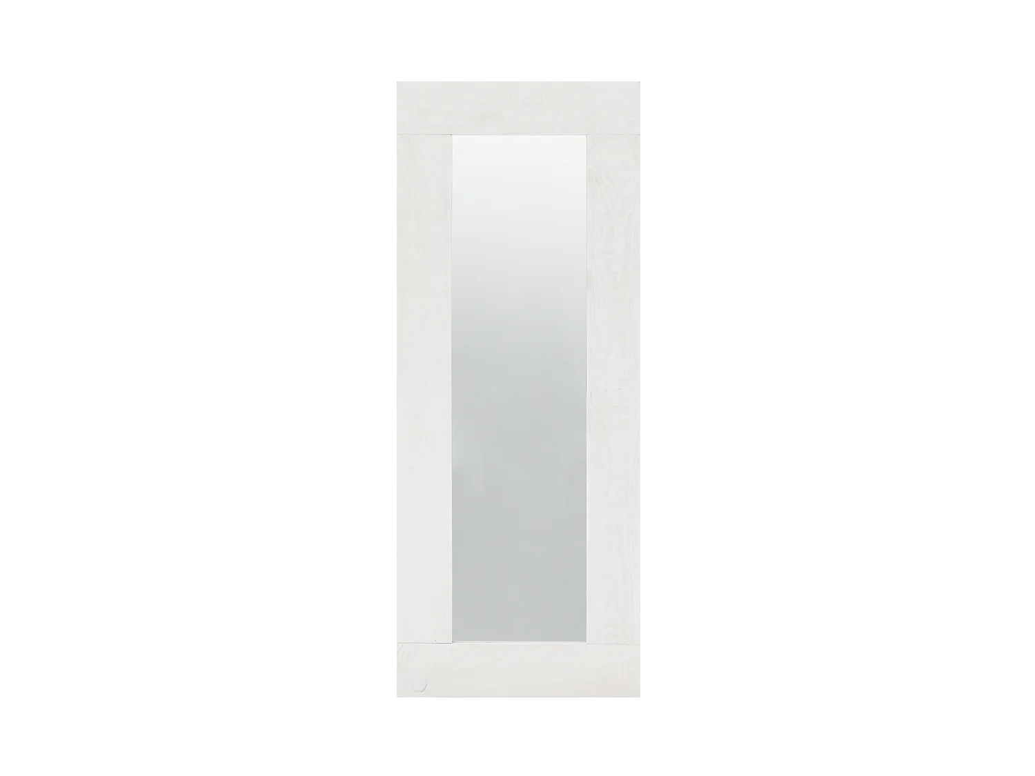 Miroir en bois massif ton blanc 65x165cm