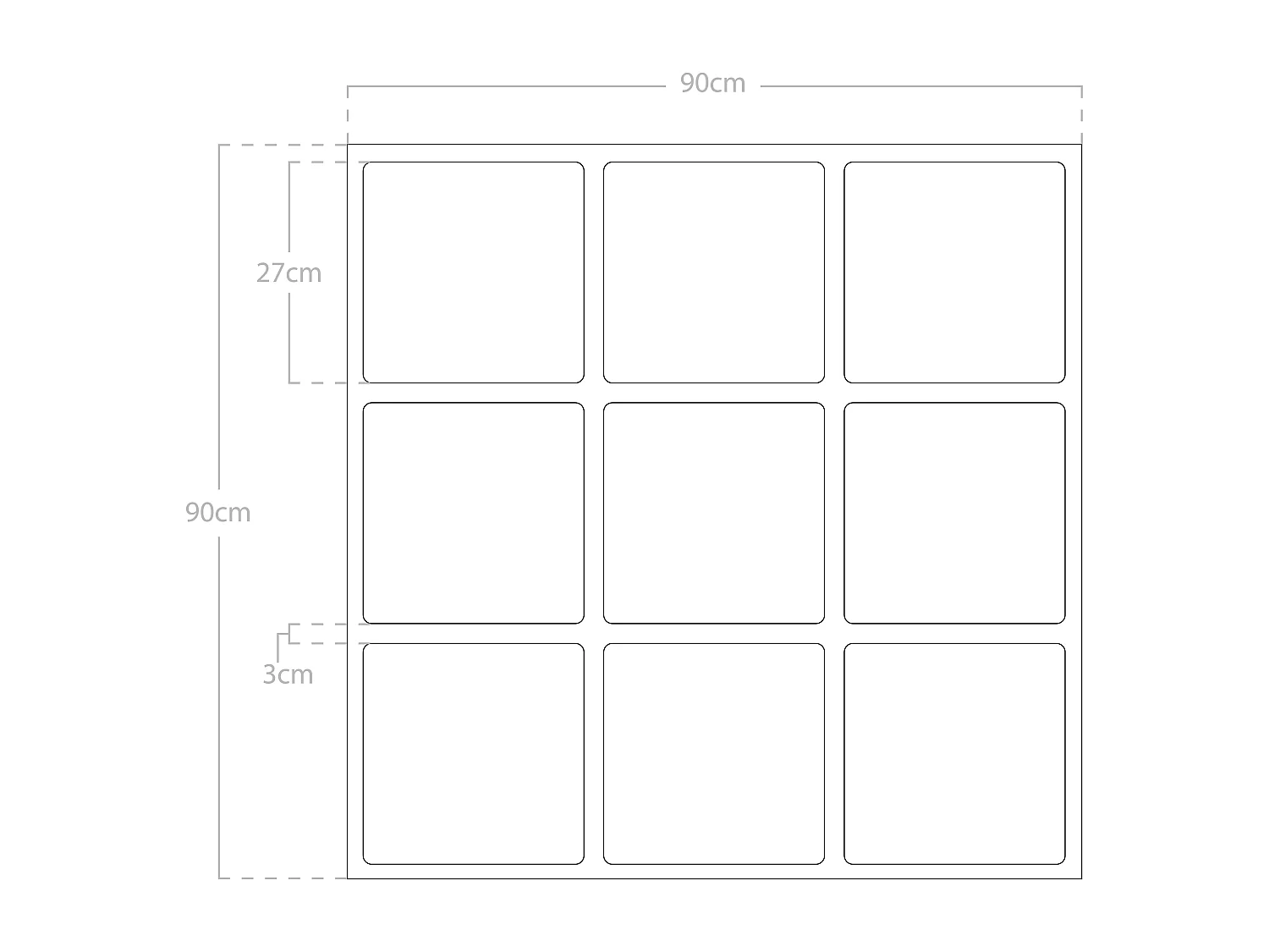 Miroir de fenêtre de couleur blanc 90x90cm