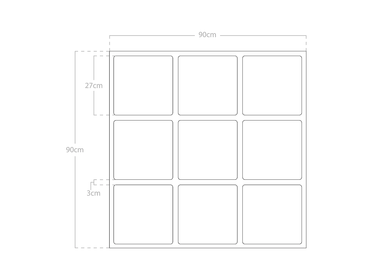 Espejo de madera color blanco de 90x90cm - LISBOA - DECOWOOD