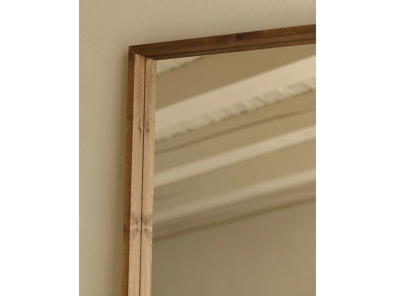 Espejo de madera maciza tono roble oscuro de 160x80cm - WALLS - DECOWOOD